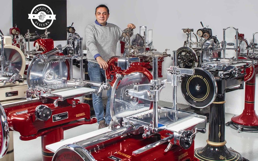 Antonio Barra of Original Slicers with vintage Berkel slicers